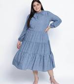 Sea shore aqua blue plus size dress