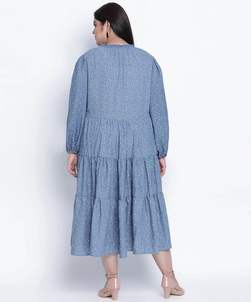 Sea shore aqua blue plus size dress