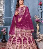 Rani-pink embroidered net salwar