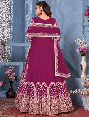 Rani-pink embroidered net salwar 3