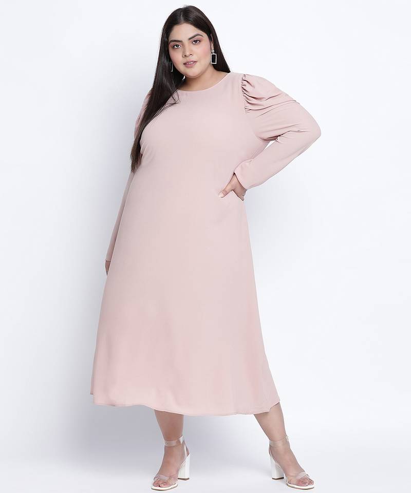Bizzarie peach bon-bon moss plus size dress