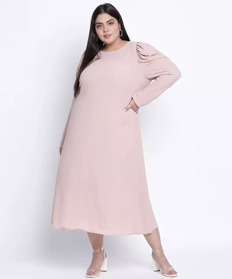 Bizzarie peach bon-bon moss plus size dress