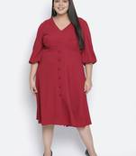 Pipa rust-red plus-size women dress.