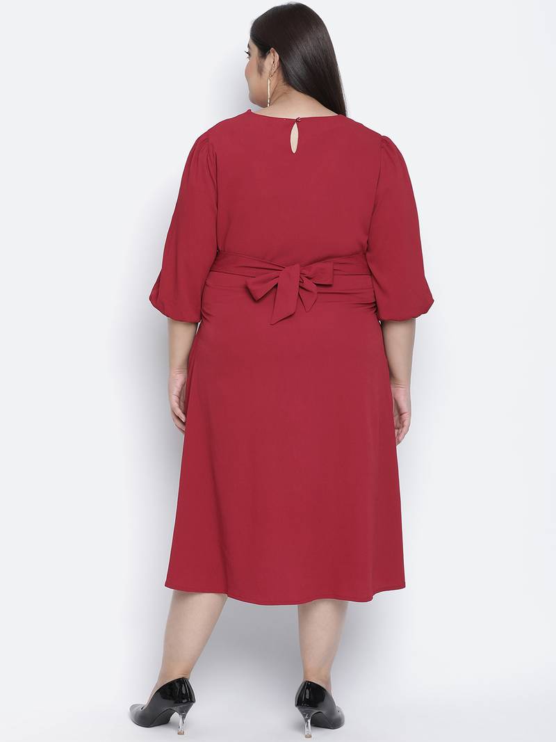 Pipa rust-red plus-size women dress.