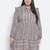 Cantallic geometric print button-down plus size dress
