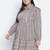 Cantallic geometric print button-down plus size dress