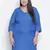 Dolphin solid blue plus size women dress