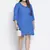 Dolphin solid blue plus size women dress
