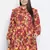 Floral bud button-down plus size dress