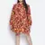 Floral bud button-down plus size dress