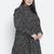 Jabllic black floral printv button down plus size dress