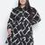 Lavish black check print button-down plus size dress