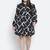 Lavish black check print button-down plus size dress