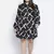 Lavish black check print button-down plus size dress