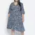 Lazzing Blue animal print button- down plus size women dress