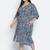 Lazzing Blue animal print button- down plus size women dress
