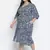 Lazzing Blue animal print button- down plus size women dress