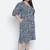 Lazzing Blue animal print button- down plus size women dress