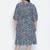 Lazzing Blue animal print button- down plus size women dress