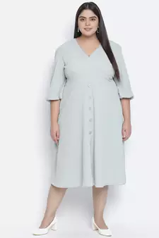 Pazzara light grey plus-size women's dress.