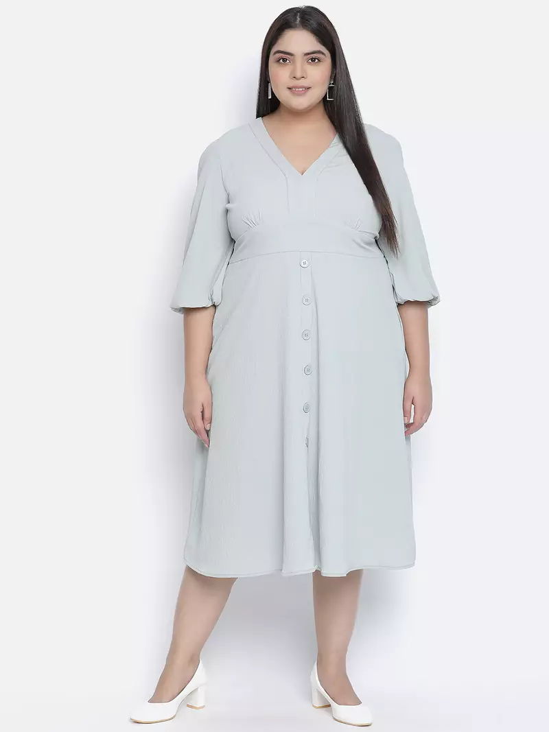 Pazzara light grey plus-size women's dress.