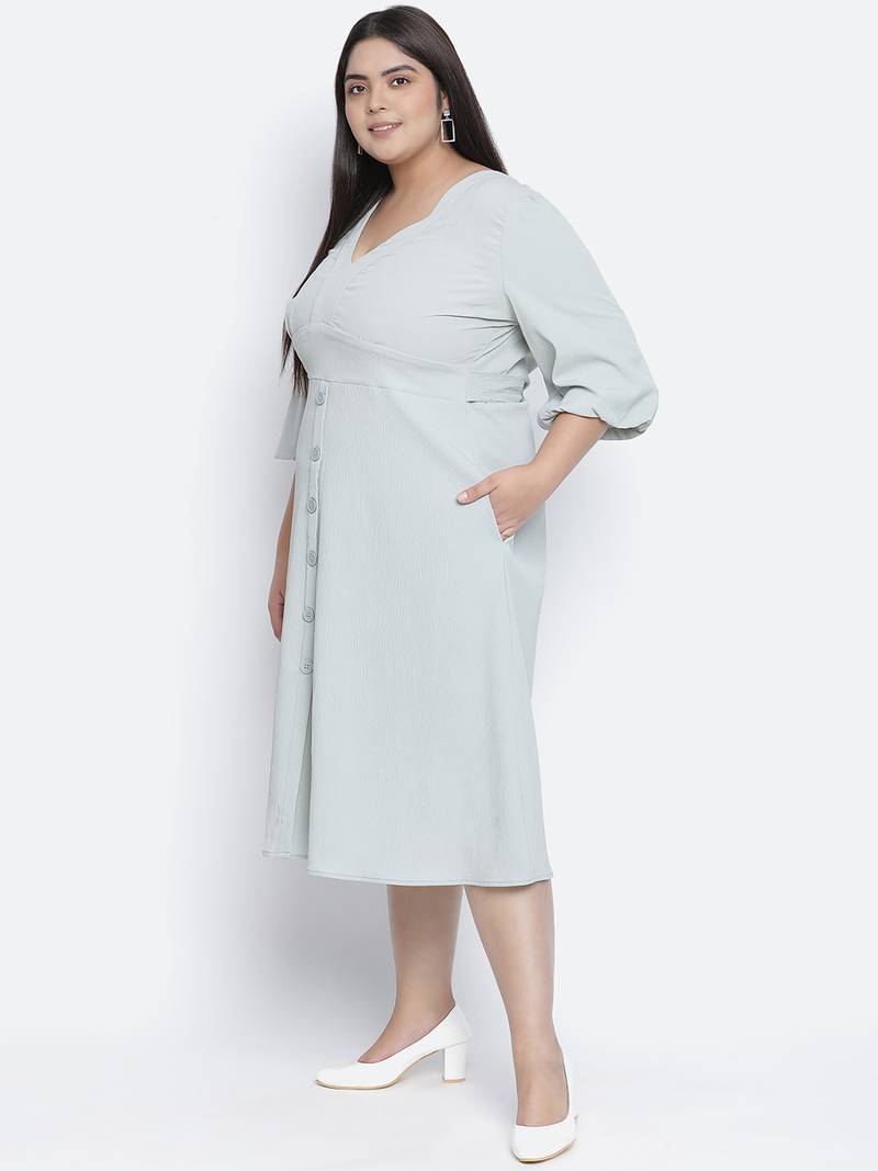 Pazzara light grey plus-size women's dress.