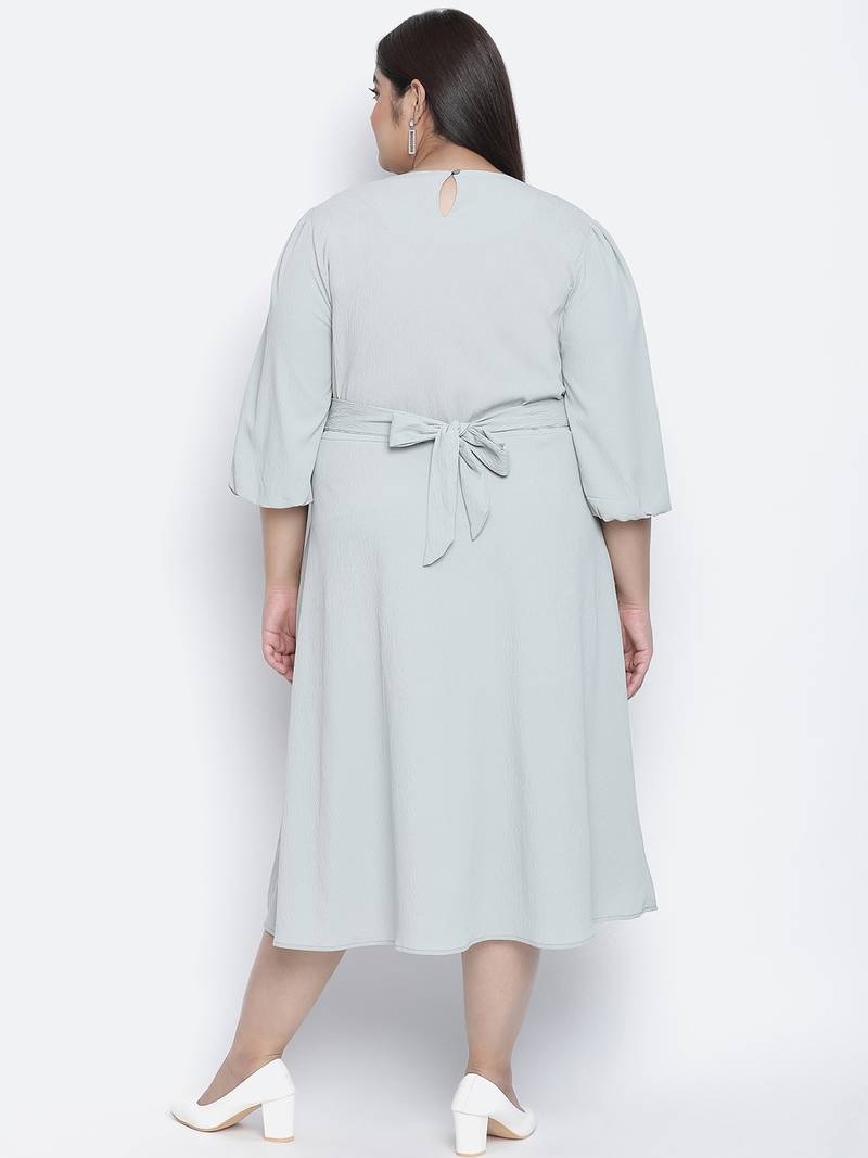 Pazzara light grey plus-size women's dress.