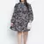 Precious floral print button-down plus size women dress