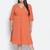 Razzing solid orange plus size women dress.