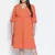 Razzing solid orange plus size women dress.
