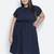 Razzy navy blue  elasticated plus size women dress
