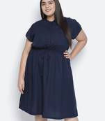 Razzy navy blue  elasticated plus size women dress