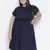 Razzy navy blue  elasticated plus size women dress