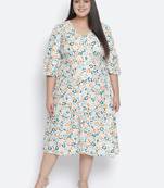 Rom pom animal print button - down plus size women dress