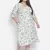 Rom pom animal print button - down plus size women dress