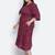 Wanic wine animal print plus size button - down dress