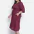 Wanic wine animal print plus size button - down dress