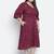 Wanic wine animal print plus size button - down dress