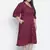 Wanic wine animal print plus size button - down dress