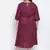 Wanic wine animal print plus size button - down dress