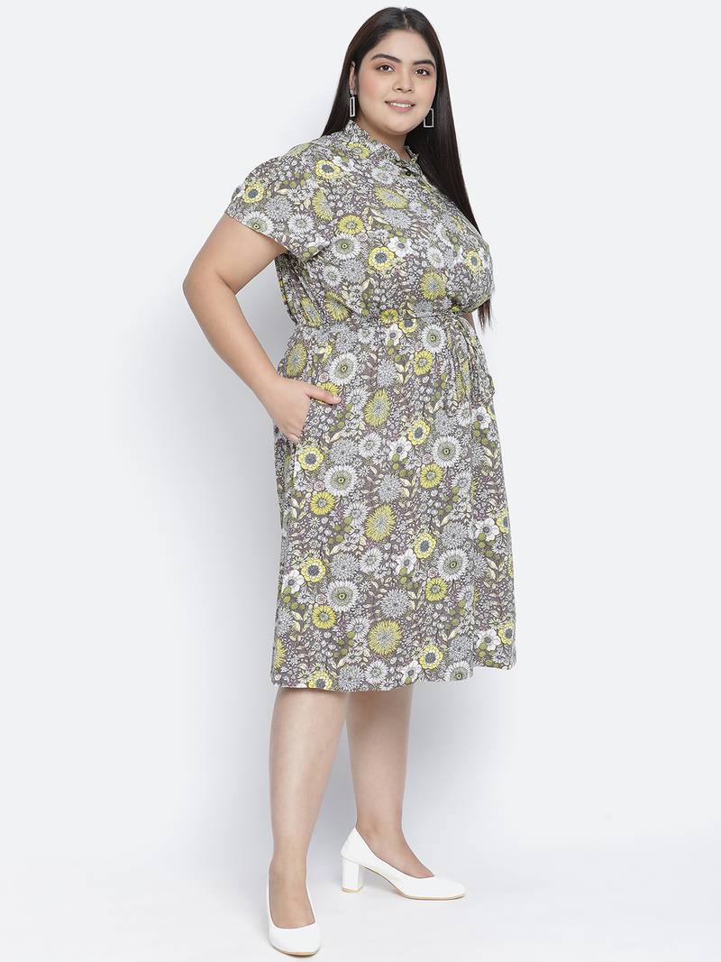 Zizzi animal print elasticated plus size women dress