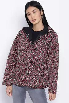 Cherubic muticolor women Quilted Hooded jacket