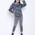 Heavenly Blue floral print women Quilted Hooded jacket
