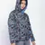 Heavenly Blue floral print women Quilted Hooded jacket