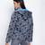 Heavenly Blue floral print women Quilted Hooded jacket