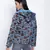 Heavenly Blue floral print women Quilted Hooded jacket