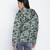 Glaring green floral print women Quilted Hooded jacket