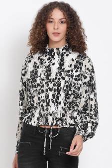 Printed Tie-Up Jacket