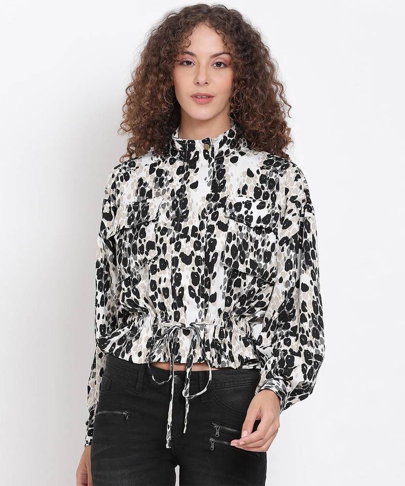Printed Tie-Up Jacket