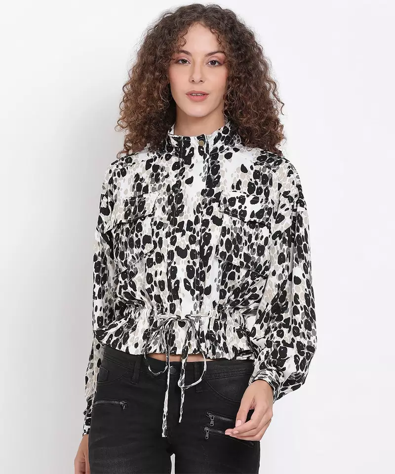 Printed Tie-Up Jacket